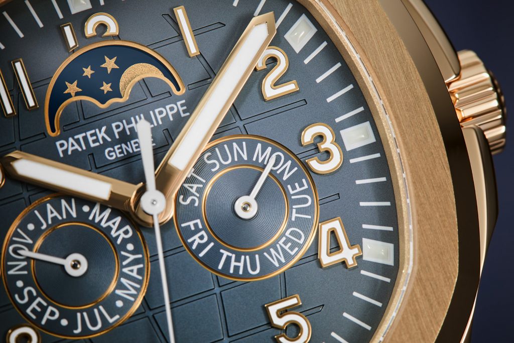 Dial detail on Aquanaut Luce Annual Calendar